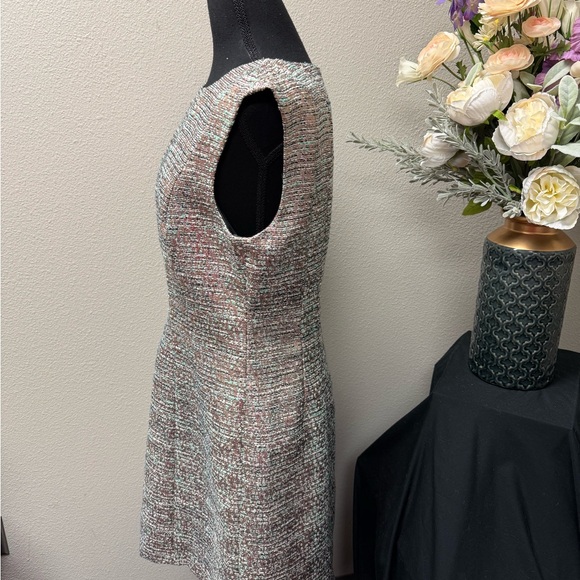 Tahari Arthur Levine Metallic Tweed Shift Dress Sleeveless Career 8 - Picture 2 of 7